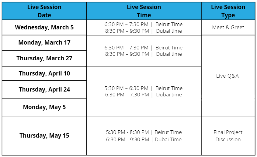 Live Session Dates - Full Digital Marketing Course 